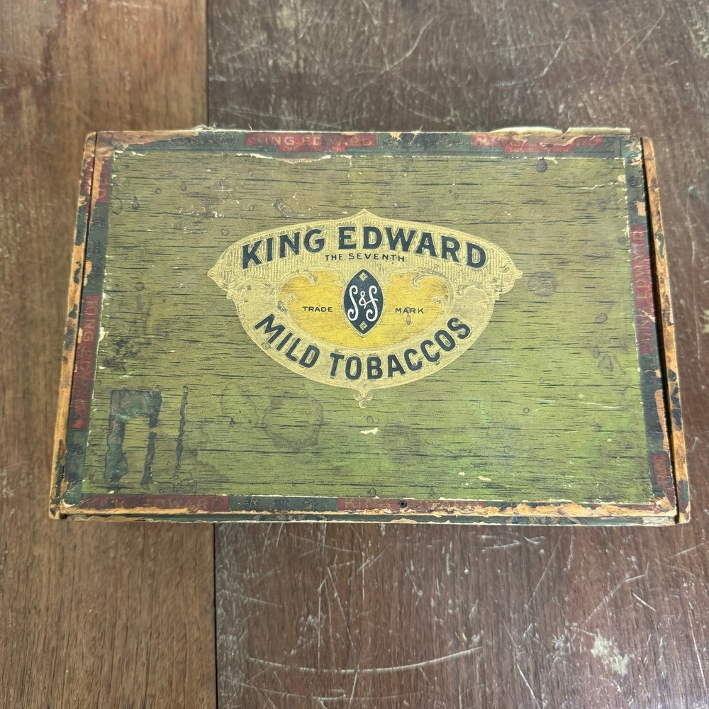 Vintage King Edward VII Invincibles Wood Cigar Box‎ Made in Florida 5 Cents